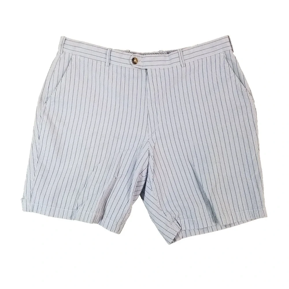 Peter Millar shorts men's 38x8 seersucker cotton blue stripe preppy retro luxury